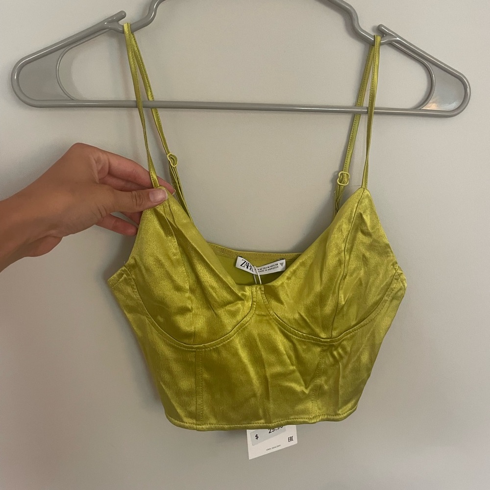 Zara Satin Effect Corset Top